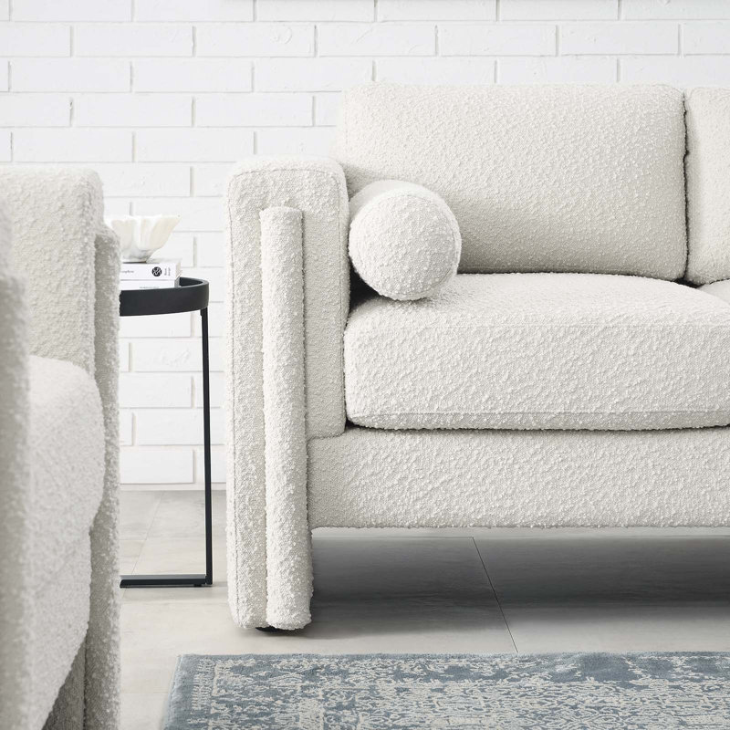 Modway Visible Sofas, Ivory Boucle