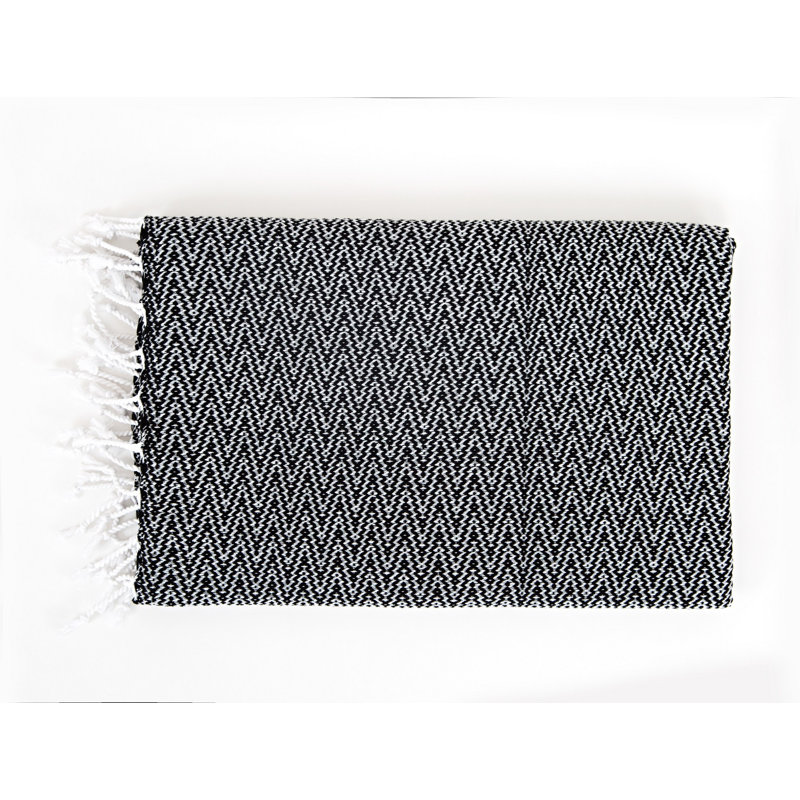Serviette de plage 100% coton Chen, Noir