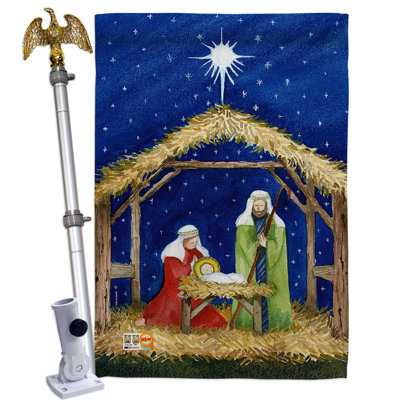 Double Sided 40'' H x 28'' W Polyester Christmas Flag Set