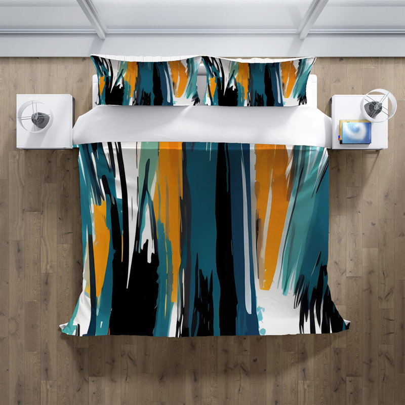 Polyester Abstract Duvet Cover, King Duvet Cover + 2 King Shams