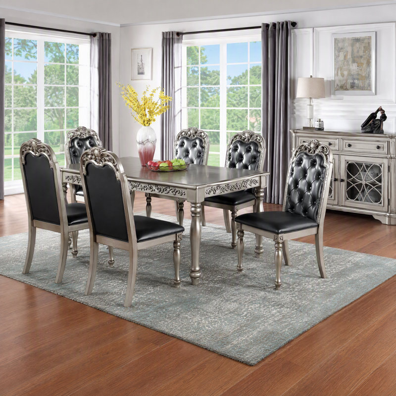 Formal Antique Dining Table Rubberwood