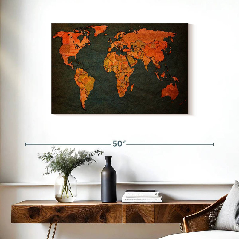Aliaz Flags World Map, 24" H x 36" W