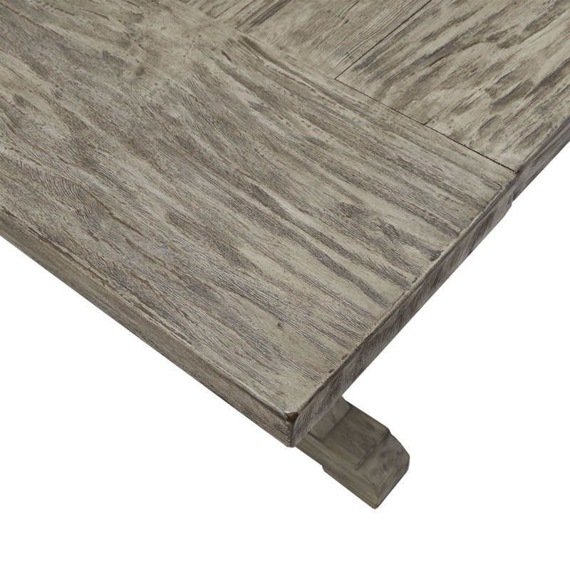 Sela Solid Wood Base Dining Table, Antique Gray