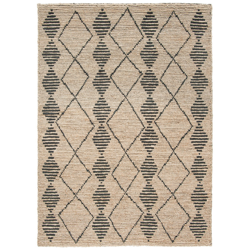 Geometric hand-woven jute rug Trotter, Rectangle 4 pi x 6 pi