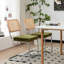 Modern Dining Chairs Set Of 4 With Chrome Cantilever Frame And Rattan Backrest