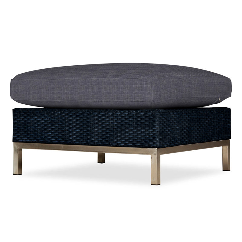 Elements Outdoor Ottoman, Ebony, Cottage Pepper