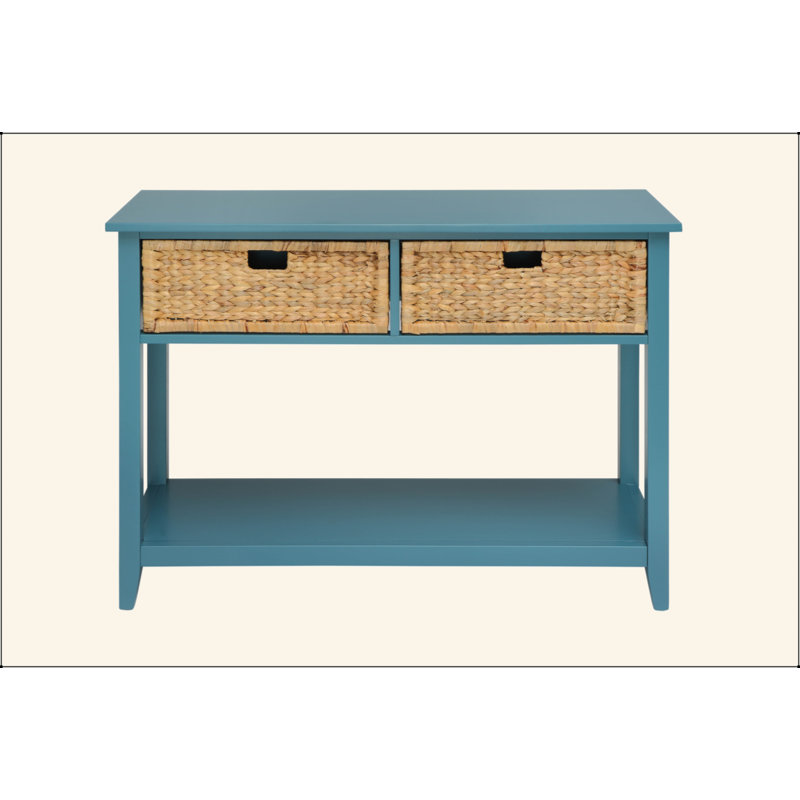 Console polyvalente en bois avec plusieurs options de rangement et fabrication robuste, Sarcelle