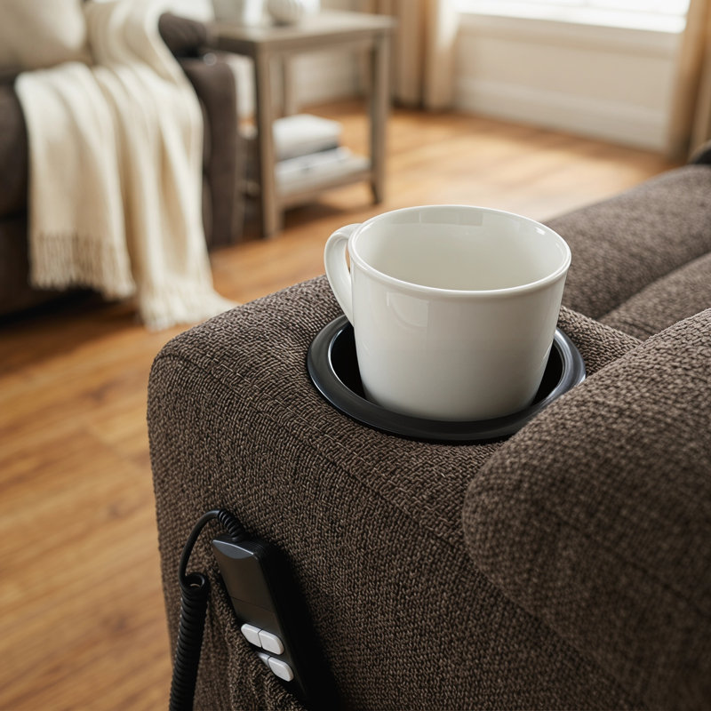 Fauteuil inclinable électrique Lusio avec deux moteurs et porte-gobelets - Confort sans effort et détente