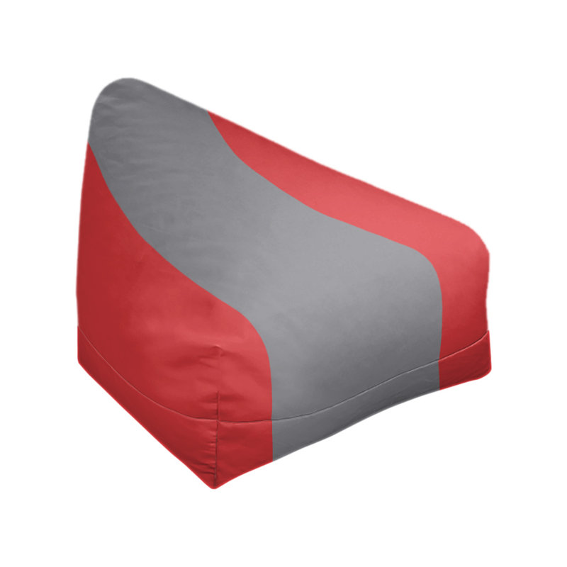 Bean Bag Cover, 42" H x 38" W x 2" D, Red/Flat Gray