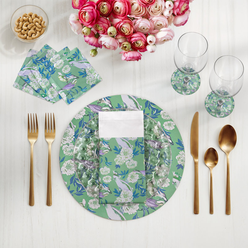 Peony Inspira Pebbles 16" Vinyl Placemat, Tropical
