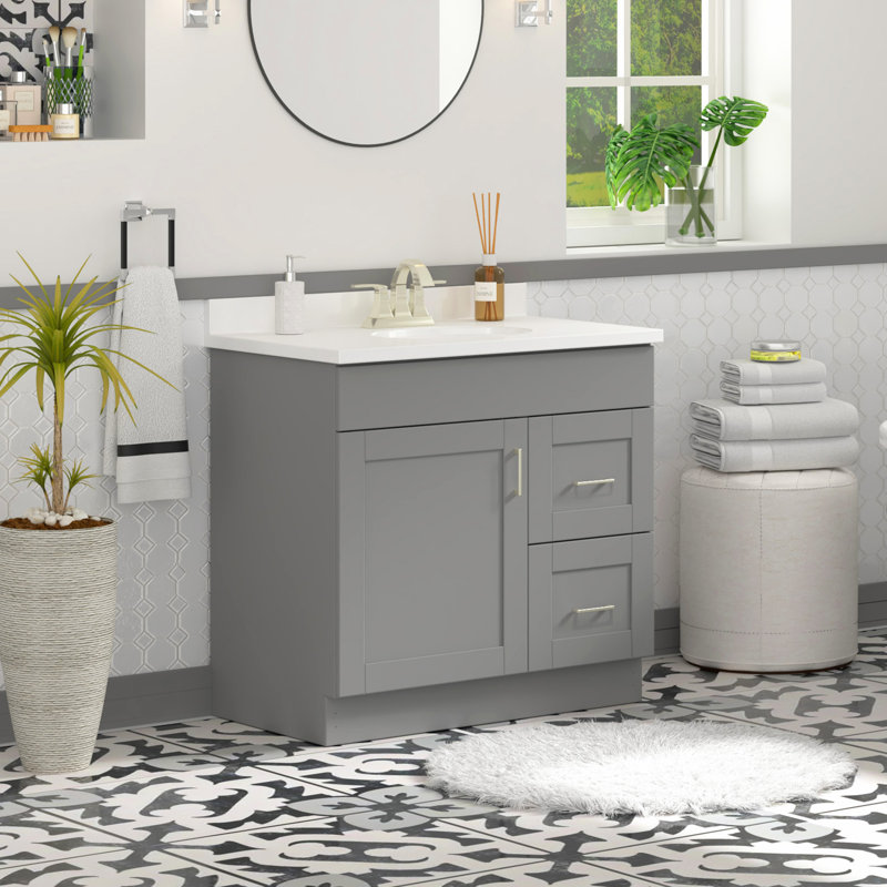 MagickWoods Hudson 36"W vanity base, Twilight Mist