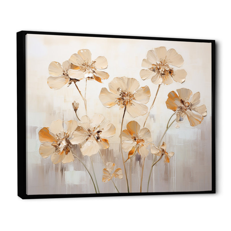 Minimalisme des géraniums efflorescents, Cadre flottant noir, H 16 po x l 32 po x P 1 po