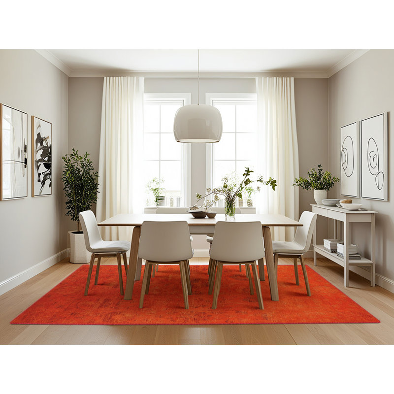 Tapis de style oriental rouge, Rectangle 7 pi x 10 pi