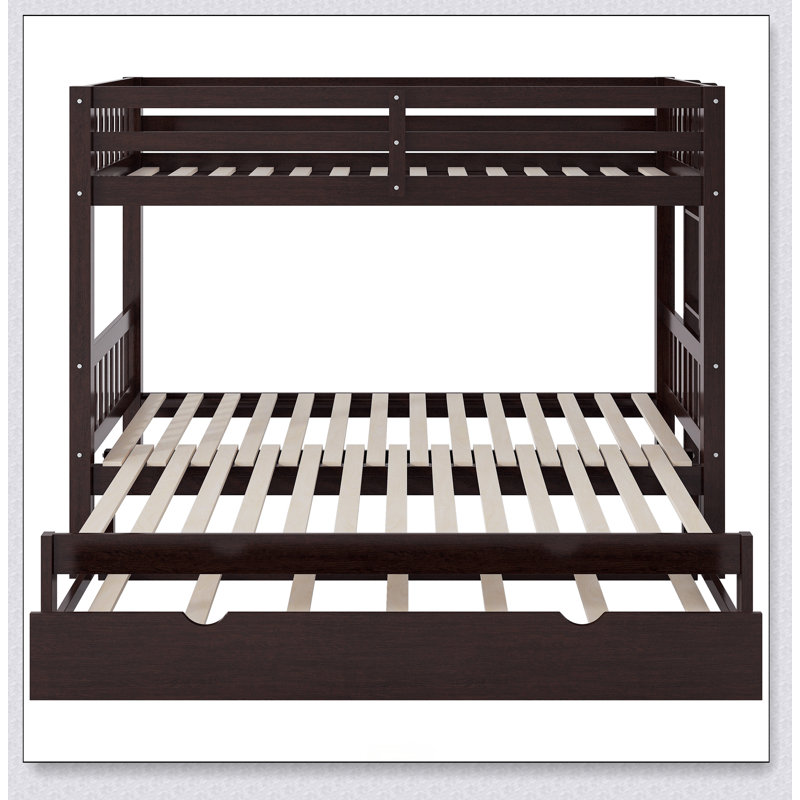 Twin Over Pull-Out Bunk Bed With Trundle, Espresso