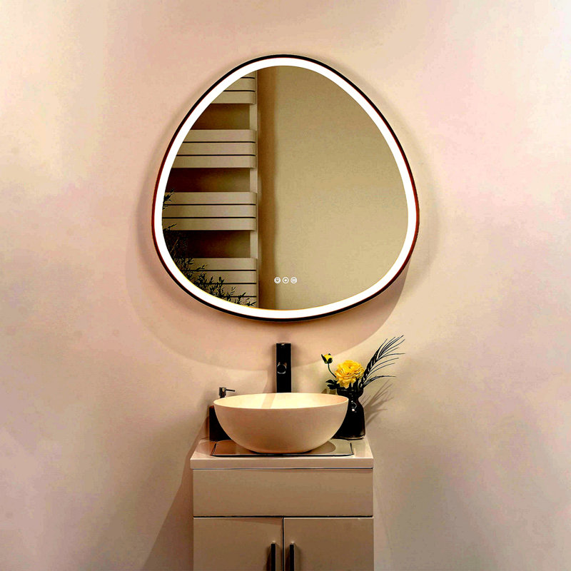 Miroir mural de salle de bain 32 po x 32 po à DEL à intensité variable