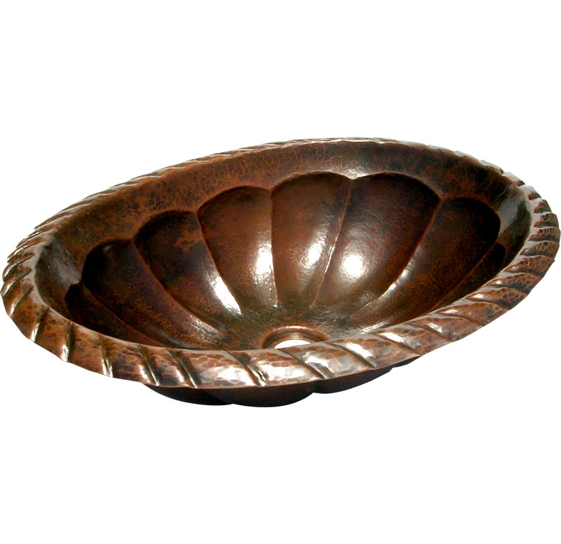 D'Vontz Copper Bathroom Sinks 14'' Metal Oval Bathroom Sink, Flat, Polished Nickel