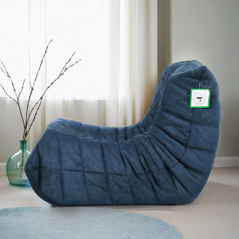 Nevaeh Fabric Bean Bag Lounger, Dark Blue