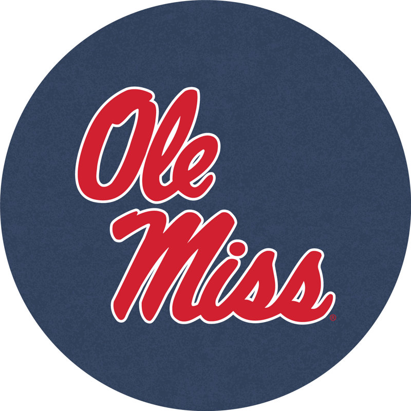 NCAA Round Metal Base Dining Table, University of Mississippi