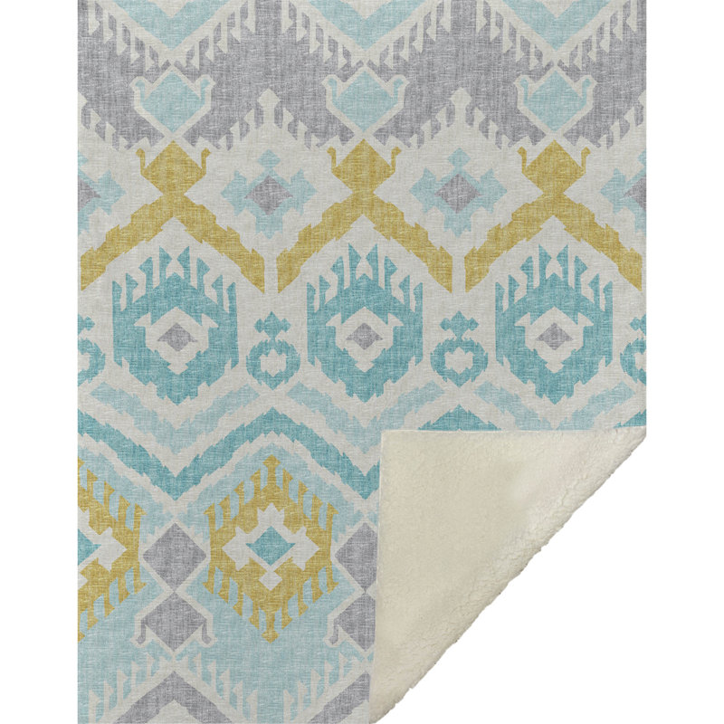 Jeté Sherpa Boho Addison, Turquoise
