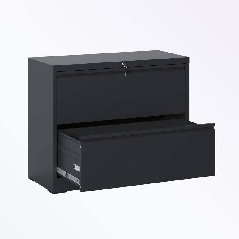 Classeur de rangement de 35,43 po Melvena, Noir