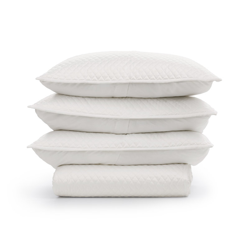 Diamond Quilt Set, White
