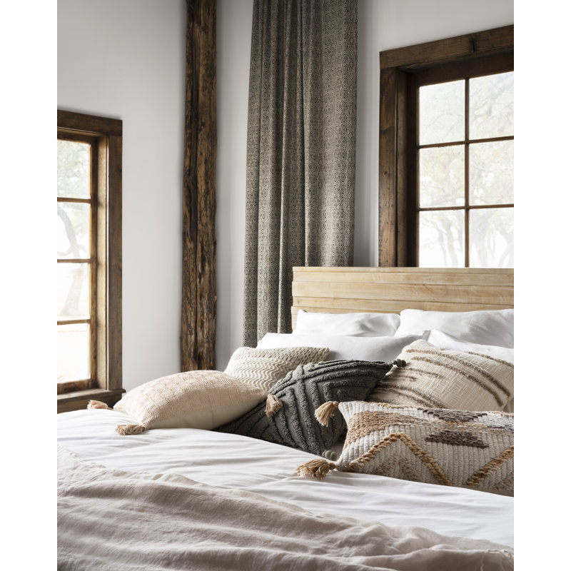 Natural Beige Embroidered Square Floor Pillow Set