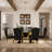 Ameriya Glass Top Metal Base Dining Table
