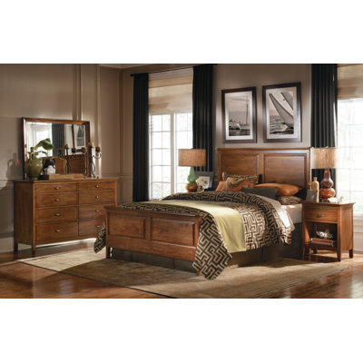 Eliades Solid Wood Panel Bed