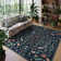 Insect and Plant Vertical Striped Textured Washable Area Rug - Nature-Inspired Carpet for Living Room, Bedroom, or Office