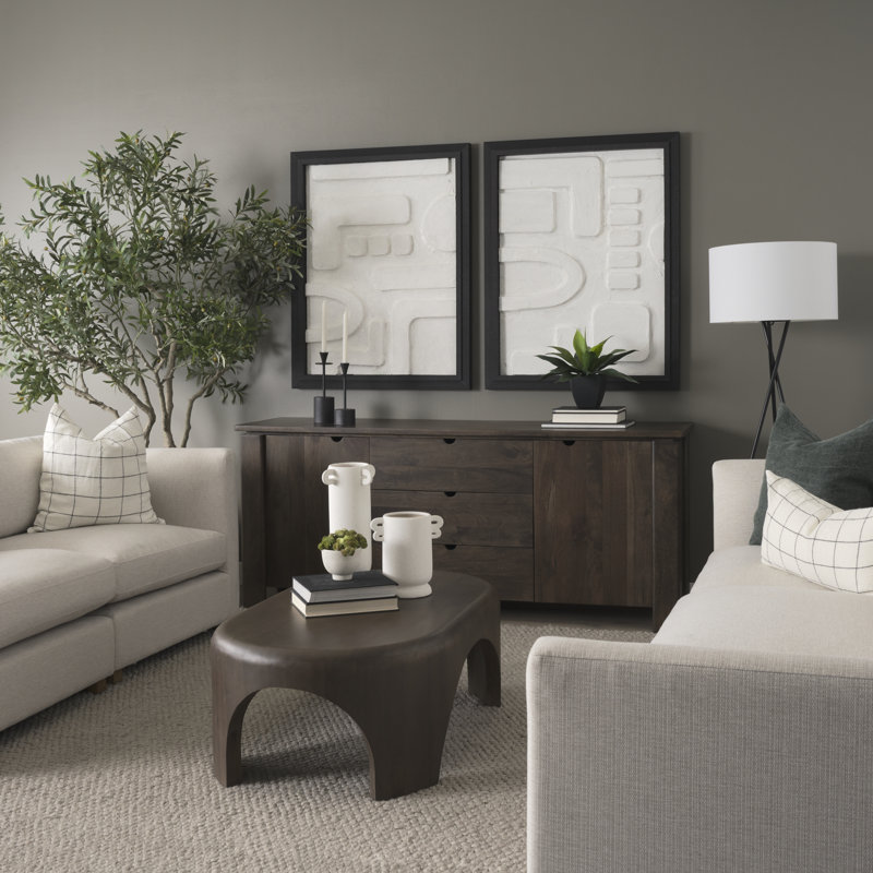 Shima Oval Coffee Table, Dark Brown