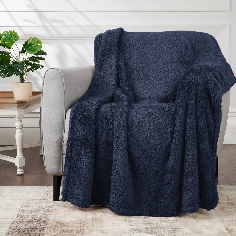 Jeté en sherpa CBCHome Cozy Chenille, Jeté, Indigo vintage