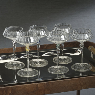 Ondine 4-Piece Set Fluted Coupe Glasses