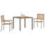 3 Piece Garden Dining Set Poly Rattan Acacia-1250316787
