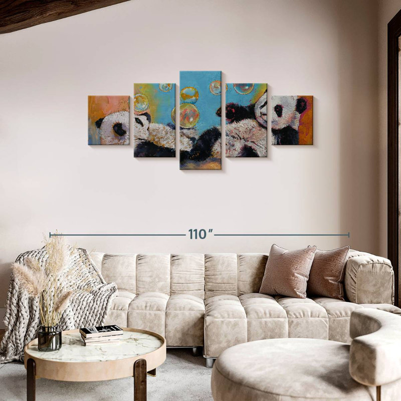 Panda Bubbles, 36" H x 80" W