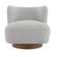 Fauteuil d'appoint en tweed gris Lisa