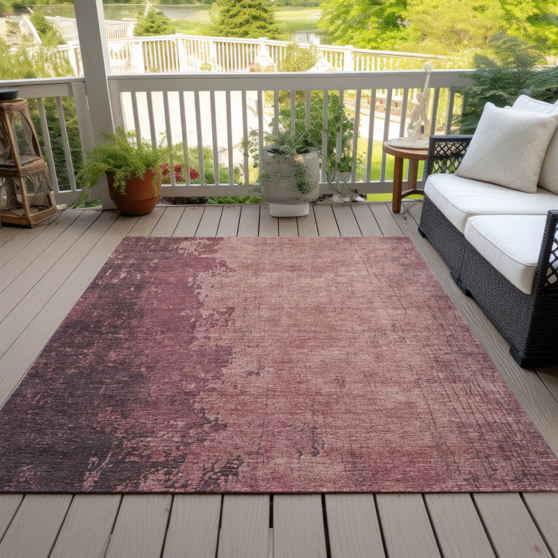 Tapis corail Xhevrie intérieur / extérieur lavable à la machine, Rectangle 5 pi x 7 pi 6 po