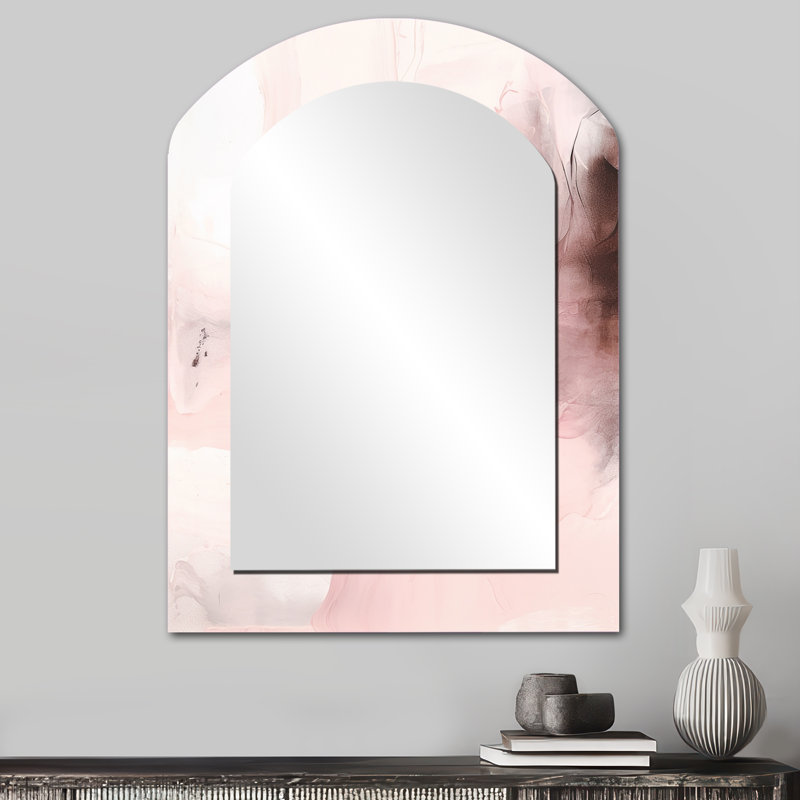 Miroir mural rose délicat sur marbre délicat IV, 34 po x 25 po