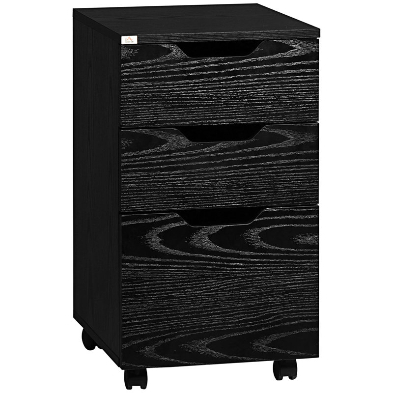 Hilliary 15.75'' Wide 3 -Drawer Mobile File Cabinet, Black