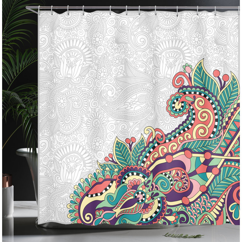Shower Curtain with Hooks Included, 70"H x 69"W