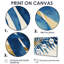 Décoration murale feuilles de palmier bleues et dorées I - Palmiers et palmiers-704923894-704923901