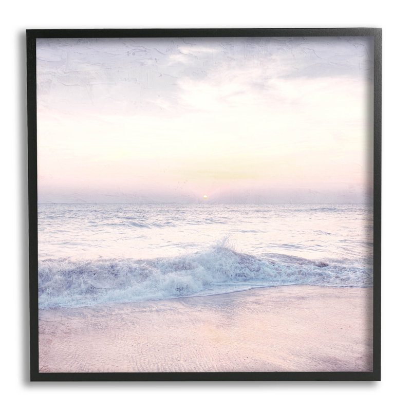«Crashing Beach Waves Morning Sunrise», art mural texturé giclée par Ann Bailey_aq-441, H 24 po x l 24 po x P 1,5 po