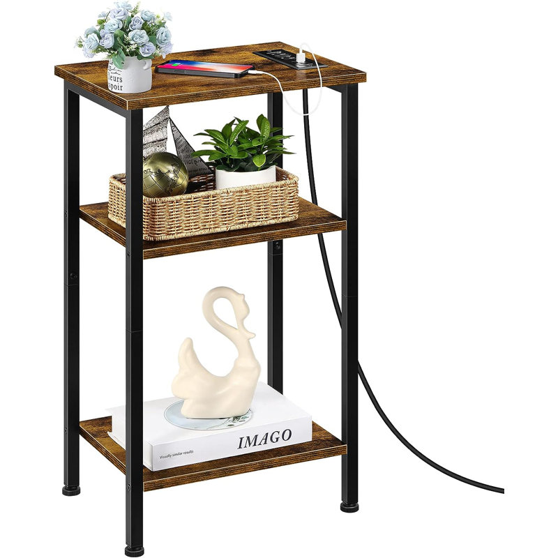 Rotteck End Table and Built-In Outlets