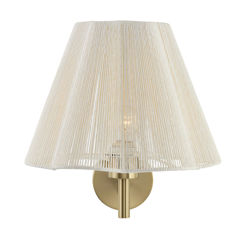 Rosa 1-Light Wall Sconce in Noble Brass by Breegan Jane, 14.5" H x 12.5" W x 24.5" D, Hardwired