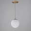 Luminaire suspendu sphérique en or brossé 1 lumière Hallet avec abat-jour en verre gravé à nuage 1 lumière Hallet-1450110041