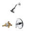 Garniture de douche de la collection Prime seulement: pomme de douche ronde, ensemble de poignée simple et valve brute incluse - chrome poli-36865918