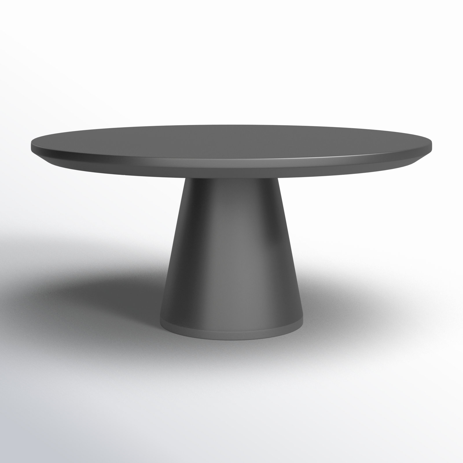 Delijah 63'' Concrete Outdoor Dining Table, Dark Gray