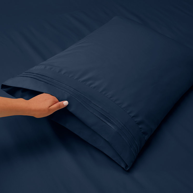 Microfiber Sheet Set, Navy Blue, King Sheet Set + 1 Fitted Sheet + 4 Pillowcases