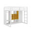 Lit mezzanine simple avec tablettes, armoire et garde-robe-391010134