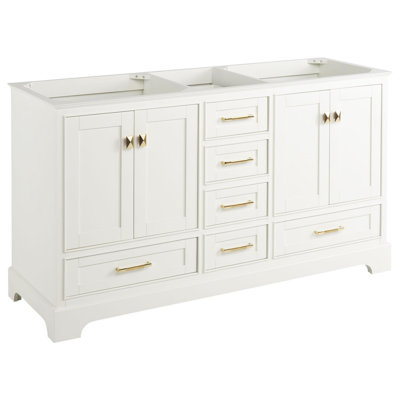 Quen 60"" Freestanding Double Basin Vanity Cabinet - Cabinet Only - Less Vanity Top -  Signature Hardware, 480548