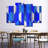 Abstract Blue Hexagons Multi Piece Canvas Print-103064194